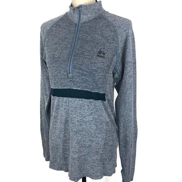 RBX 1/4 Zip Pullover Top Blue Heathered Athletic Long Sleeve Seamless Mens Small - Picture 5 of 11